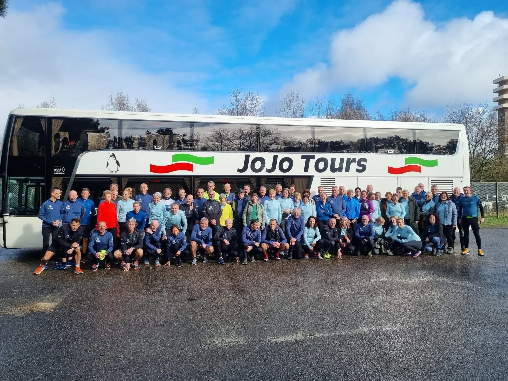 Hardloopvereniging voor de touringcar van JoJo Tours